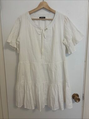 100% cotton lined white dress